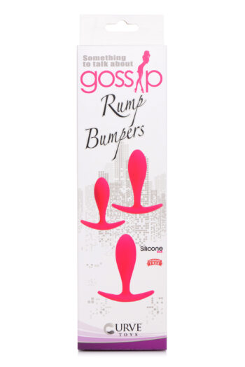 Rump Bumpers 3 Piece Silicone Anal Plug Set - Pink - Image 4