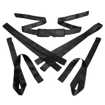 Bordeaux 5 Piece Satin Bondage Set - Black - Image 2