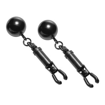 Black Bomber Nipple Clamps with Ball Weights - Image 2