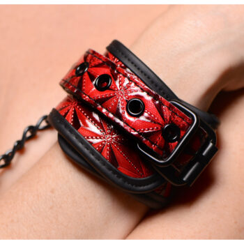 Crimson Tied Embossed Wrist Cuffs - Image 2