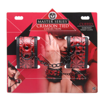 Crimson Tied Embossed Wrist Cuffs - Image 4