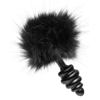 Black Bunny Tail Anal Plug - Image 2