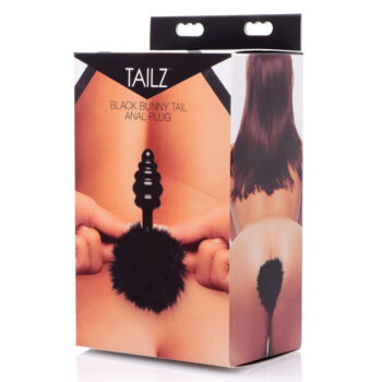 Black Bunny Tail Anal Plug - Image 4