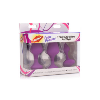 Purple Pleasures 3 Piece Silicone Anal Plugs - Image 4