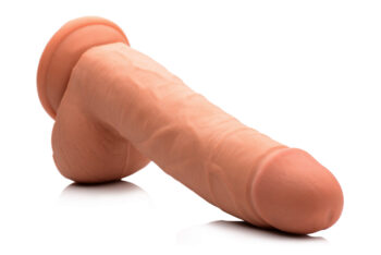 9 Inch Ultra Real Dual Layer Suction Cup Dildo- Medium Skin Tone - Image 3