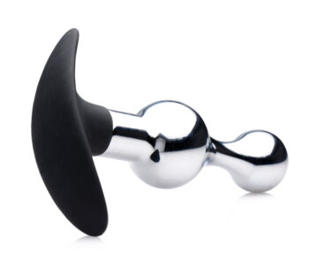 Dark Drop Metal and Silicone Beaded Anal Plug - Image 4