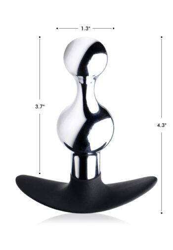 Dark Drop Metal and Silicone Beaded Anal Plug - Image 2