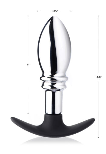 Dark Stopper Metal and Silicone Anal Plug - Image 2