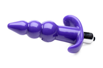 Ribbed Vibrating Butt Plug - Purple - Image 4