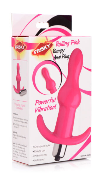 Bumpy Vibrating Anal Plug - Pink - Image 5