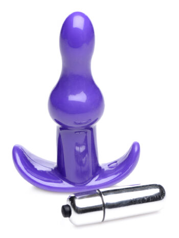 Bumpy Vibrating Anal Plug - Purple - Image 2