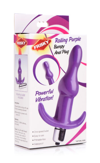 Bumpy Vibrating Anal Plug - Purple - Image 5