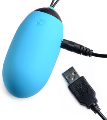 XL Silicone Vibrating Egg - Blue - Image 4