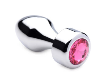 Hot Pink Gem Weighted Anal Plug - Small - Image 2