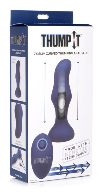 7X Slim Curved Thumping Silicone Anal Plug - Image 5