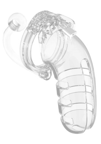 Clear Chastity Cock Cage with Plug - Large - Image 2