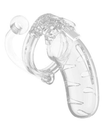 Clear Chastity Cock Cage with Plug - Medium - Image 2