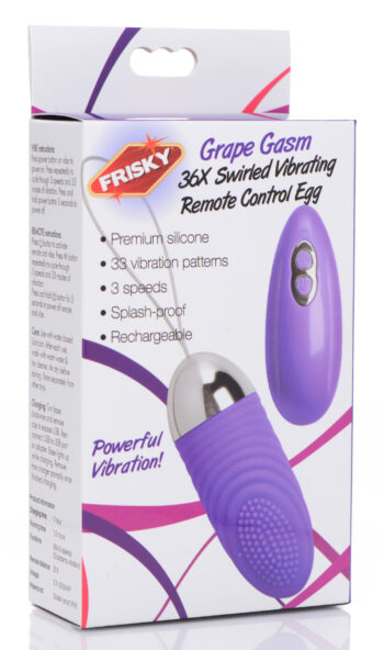 Grape Gasm 36X Swirled Vibrating Remote Control Egg - Image 4