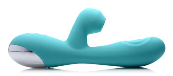 10X Silicone Suction Rabbit Vibrator - Teal - Image 2