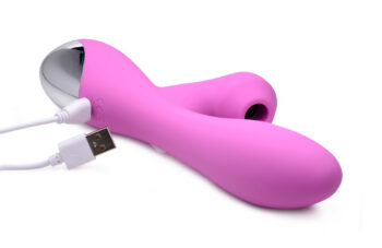 10X Silicone Suction Rabbit Vibrator - Pink - Image 5