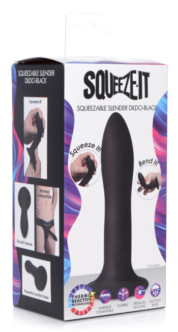 Squeezable Slender Dildo - Black - Image 8