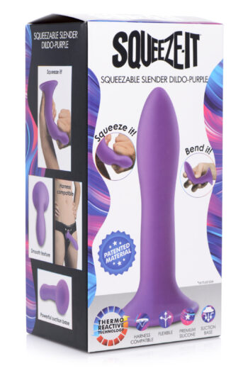 Squeezable Slender Dildo - Purple - Image 8