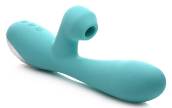 Shegasm 5 Star 7X Suction Come-Hither Silicone Rabbit - Teal - Image 4