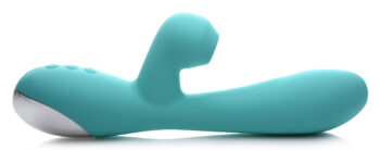 Shegasm 5 Star 7X Suction Come-Hither Silicone Rabbit - Teal - Image 3