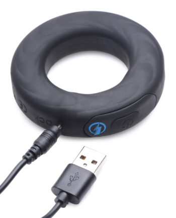 E-Stim Pro Silicone Vibrating Cock Ring with Remote Control - Image 6