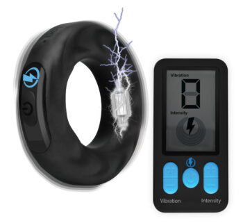 E-Stim Pro Silicone Vibrating Cock Ring with Remote Control - Image 3