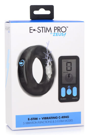 E-Stim Pro Silicone Vibrating Cock Ring with Remote Control - Image 7