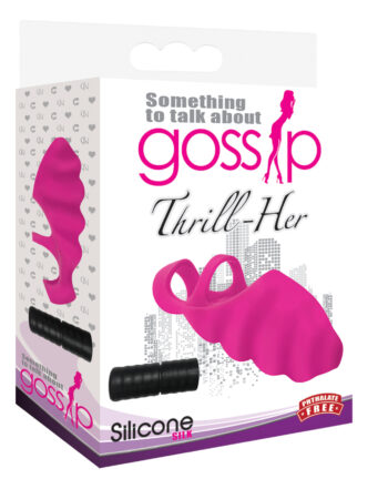 Thrill-Her Silicone Finger Vibrator - Pink - Image 4