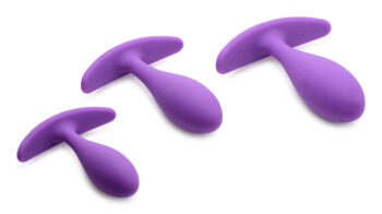 Rump Bumpers 3 Piece Silicone Anal Plug Set - Purple - Image 3