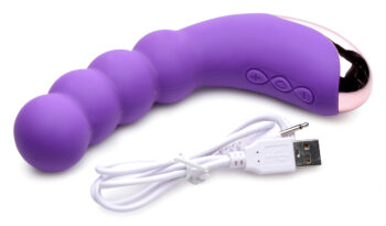 50X Silicone Beaded Vibrator - Purple - Image 4