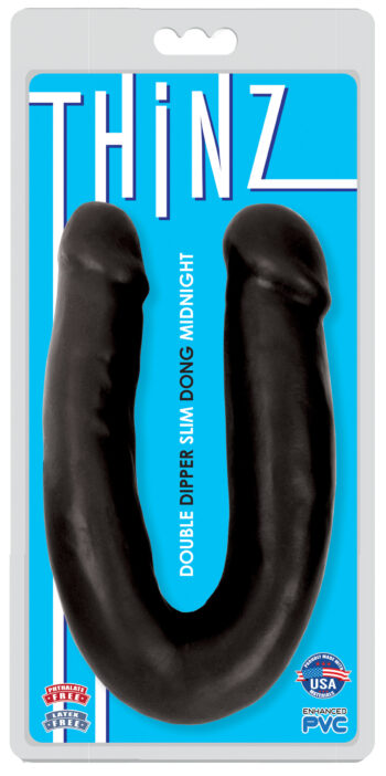 Double Dipper Slim Dildo - Dark - Image 2