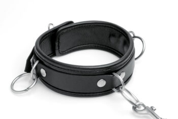 Isabella Sinclaire 3 Ring Leather Collar with Leash - Image 4