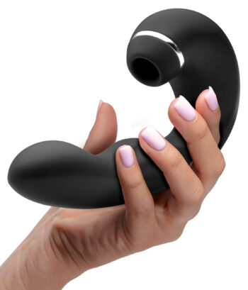 Shegasm 5 Star 10X Tapping G-Spot Silicone Vibrator with Suction - Black - Image 2