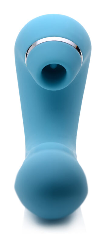 Shegasm 5 Star 10X Tapping G-Spot Silicone Vibrator with Suction - Teal - Image 5