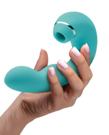 Shegasm 5 Star 10X Tapping G-Spot Silicone Vibrator with Suction - Teal - Image 2