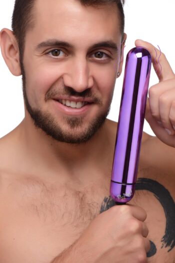 XL Vibrating Metallic Bullet - Purple - Image 2