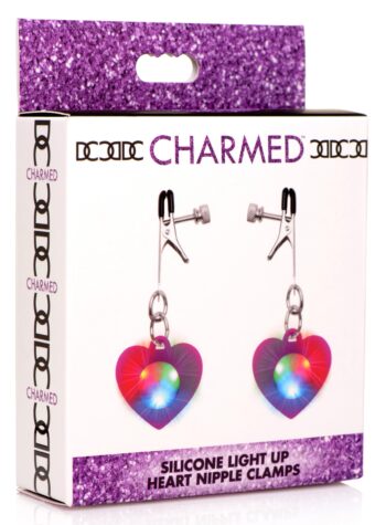 Silicone Light Up Heart Nipple Clamps - Image 3