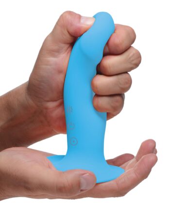 10X Squeezable Vibrating Dildo - Blue - Image 4