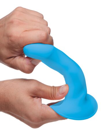 10X Squeezable Vibrating Dildo - Blue - Image 5