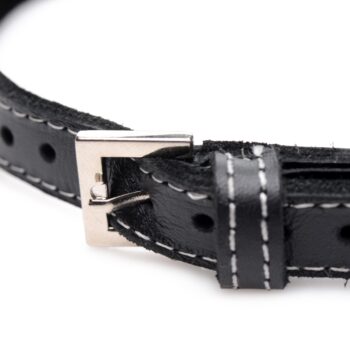 Fierce Vixen Leather Choker with Rhinestones - Red - Image 4