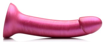 7 Inch Metallic Silicone Dildo - Pink - Image 3