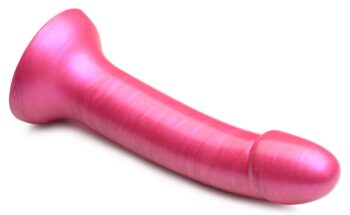 7 Inch Metallic Silicone Dildo - Pink - Image 4