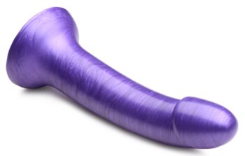 7 Inch Metallic Silicone Dildo - Purple - Image 4