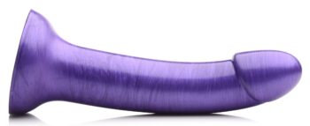 7 Inch Metallic Silicone Dildo - Purple - Image 3