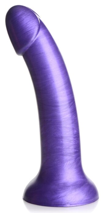 7 Inch Metallic Silicone Dildo - Purple - Image 2