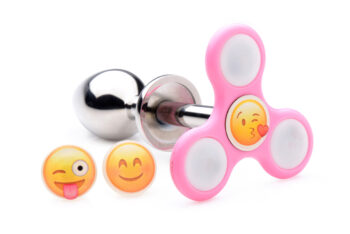 Light Up Emoji Fidget Spinner Butt Plug - Image 2